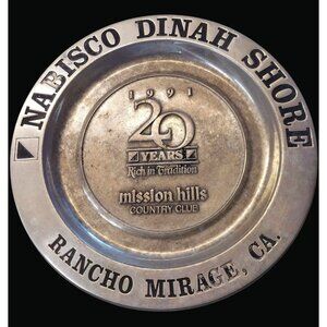 1991 Nabisco Mission Hills Country Club 20th Anniversary Commemorative Plate